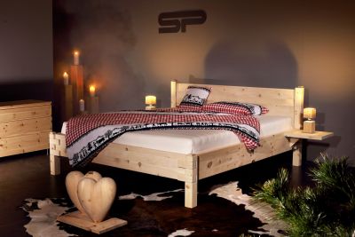 Metaalvrij massief alpenden houten bed Montebello