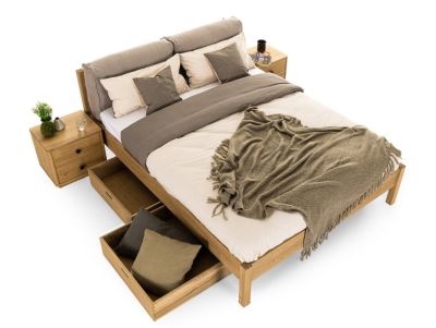 Showroommodel - Eiken bed met laden - Lettowood Cosy - 180x200 inclusief 2 nachtkastjes