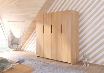 Massief houten draaideur kledingkast - 4 deurs