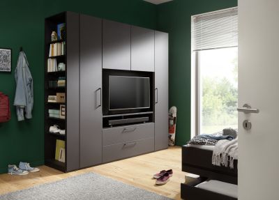 Draaideur kledingkast - Horizont 100 - 4 deurs - TV-element - 240cm breed