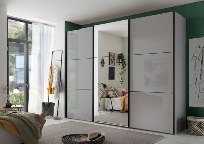 Schuifdeur kledingkast Includo - 3 deurs - Glas - Compleet interieur
